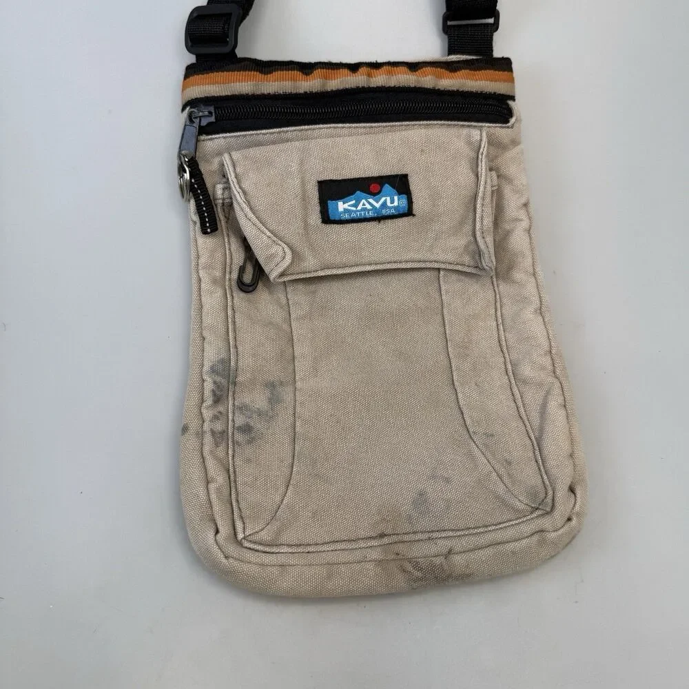 KAVU Brown Crossbody Purse Adjustable Shoulder Strap Casual Travel Bag GUC